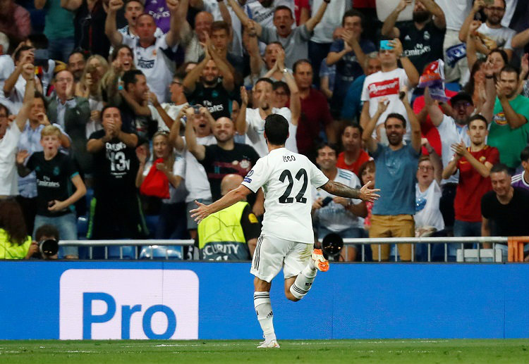 Isco mencetak gol indah ke gawang AS Roma.