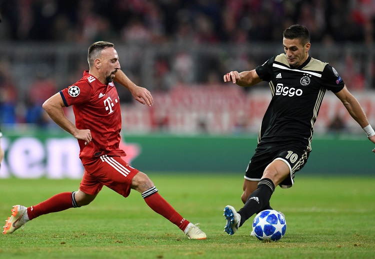 Dusan Tadic plays a huge part on Ajax's equaliser against Bayern Munich during their Champions League match