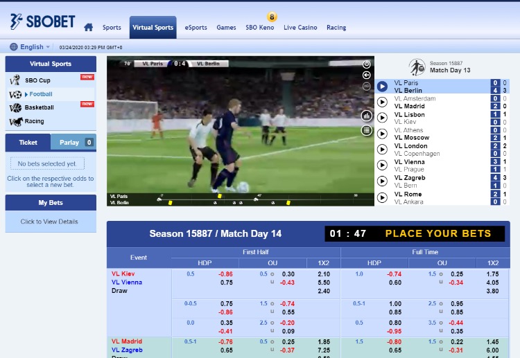 Bet on your favourite team and get a chance to win prizes by playing SBOBET's Virtual Football