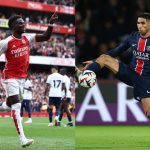 Achraf Hakimi and Bukayo Saka are now preparing as Arsenal and PSG battle in the Champions League