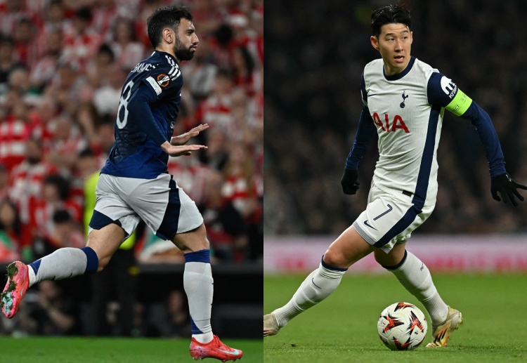 Bruno Fernandes and Son Heung-Min are now preparing as Manchester United face Tottenham Hotspur in the Europa League