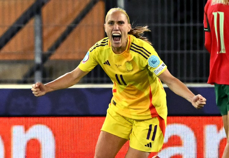 欧锦赛 比利时女足凭借珍妮丝·凯曼的补时进球以2比1绝杀葡萄牙。