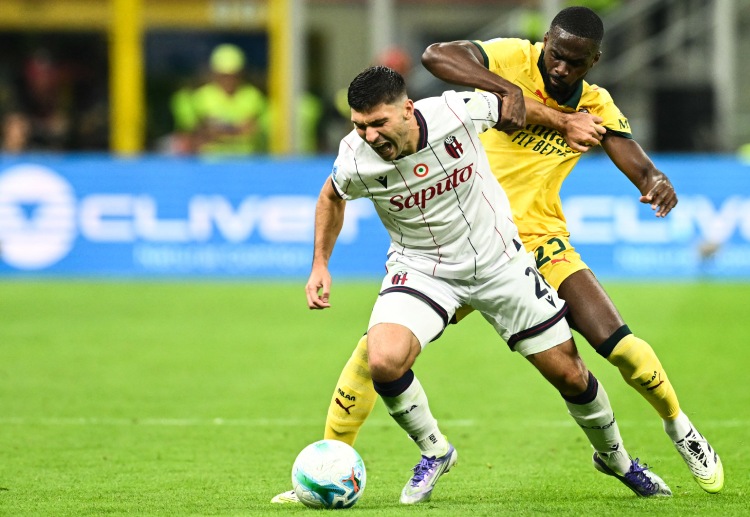 意甲联赛 尽管博洛尼亚全力反扑，米兰依旧保持零封，成功守住胜果。