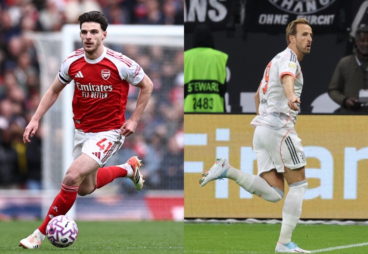 Champions League: Declan Rice and Harry Kane will both aim to score at Emirates Stadium