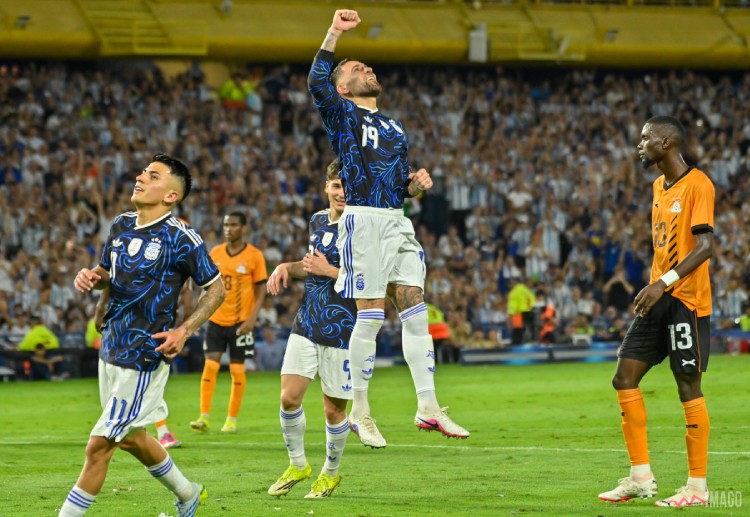 国际友谊赛  奥塔门迪在他的国家队主场告别战中稳稳罚进点球，为阿根廷进一步拉开比分。