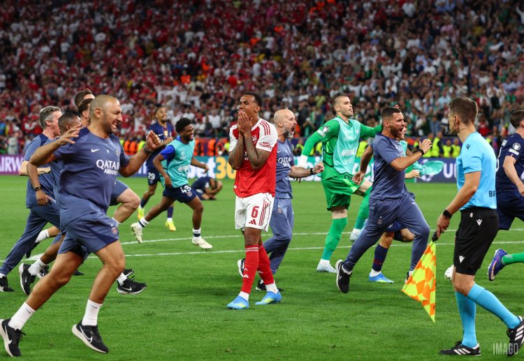 Gabriel misses as PSG beat Arsenal on penalties to lift the Champions League trophy in Budapest
