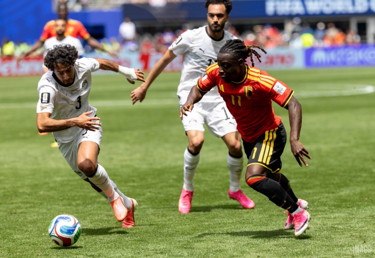 Belgium’s Jeremy Doku takes on Egypt’s Mohamed Hany in World Cup 2026 clash