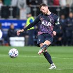 Andrew Robertson is making his presence felt for Tottenham Hotspur in the club friendly match